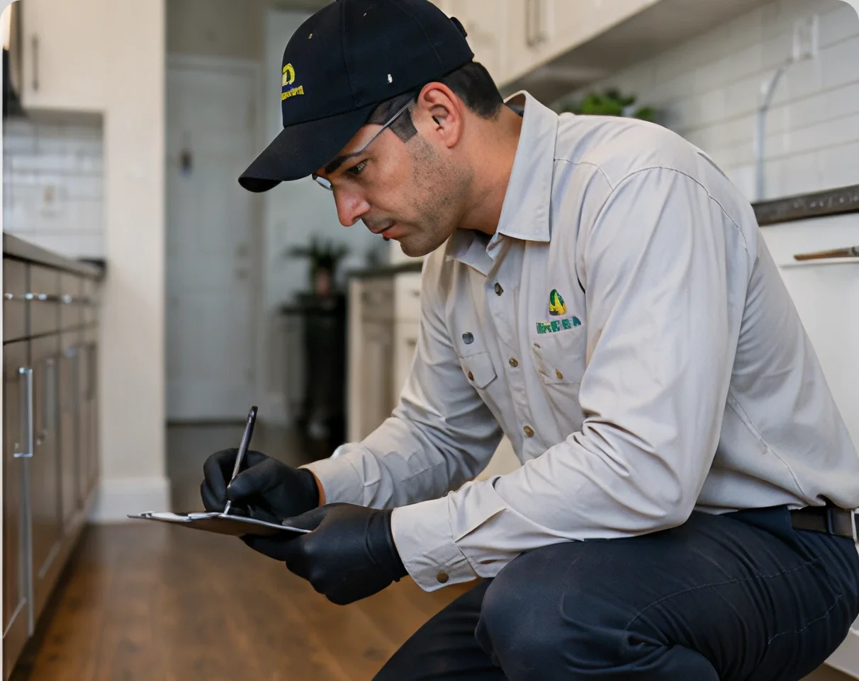 T47 Pest Control technician performing an annual termite inspection in Melbourne