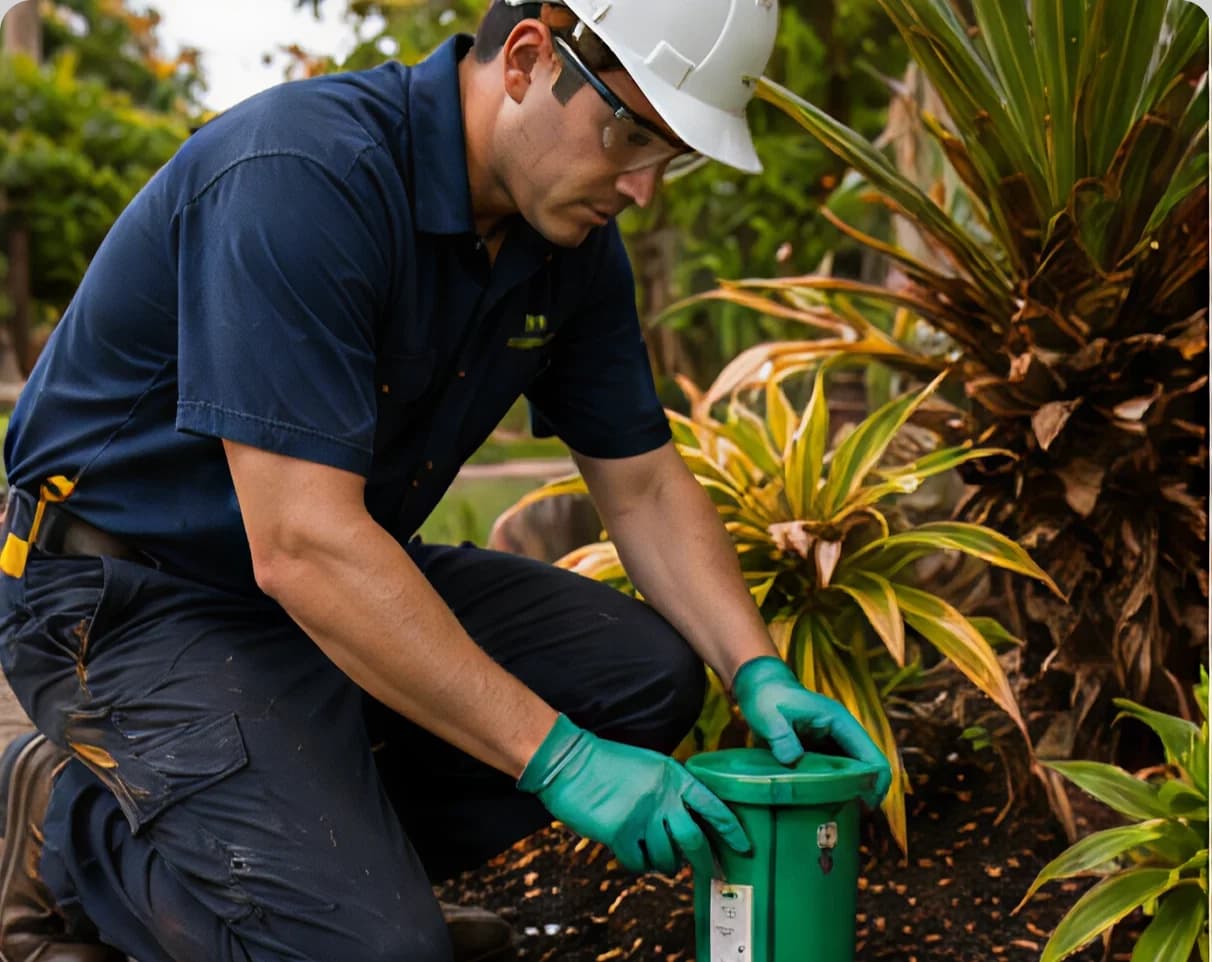 T47 Pest Control technician installing termite baiting systems in Melbourne