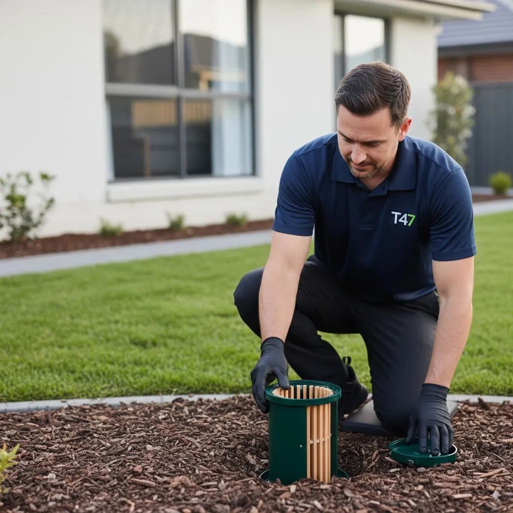 Applying liquid termiticide to soil along slab edge to form a continuous treated zone
