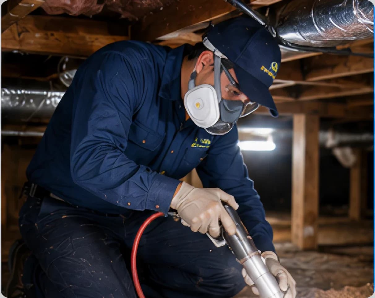 T47 Pest Control technician applying termite dusting treatment in Melbourne